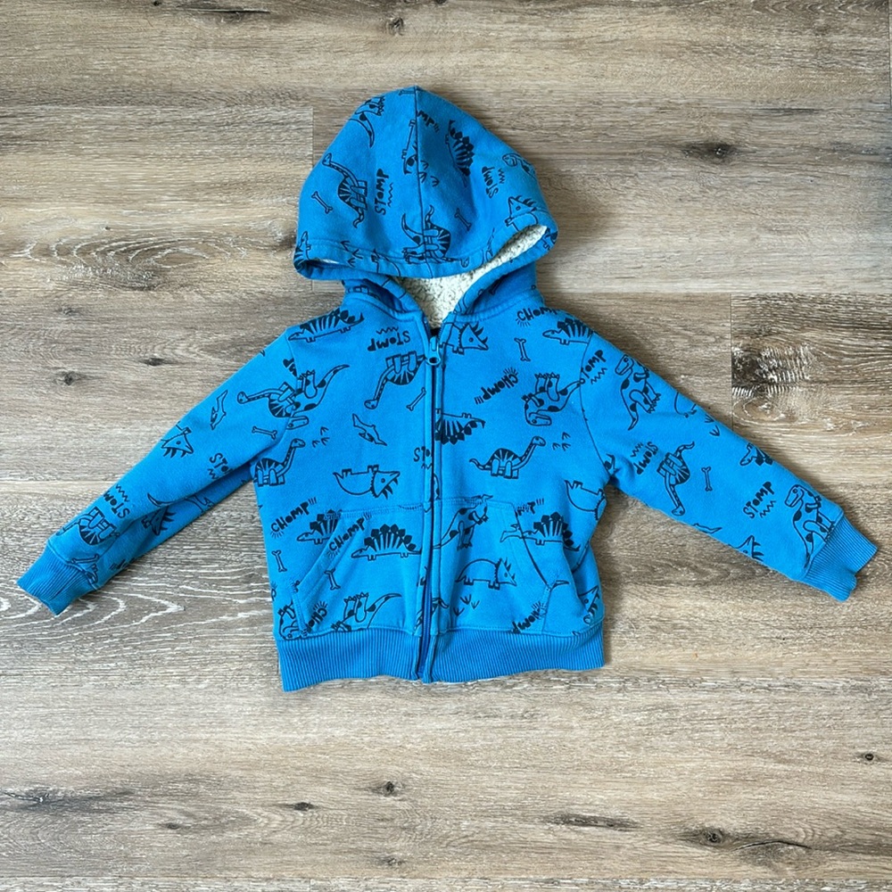 Children’s Place Dinosaur Fleece Sherpa Lined Zip Up 3t